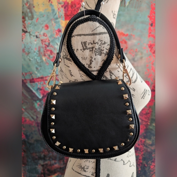 Black Diana leather purse (crossbody or hand bag) - Picture 2 of 8